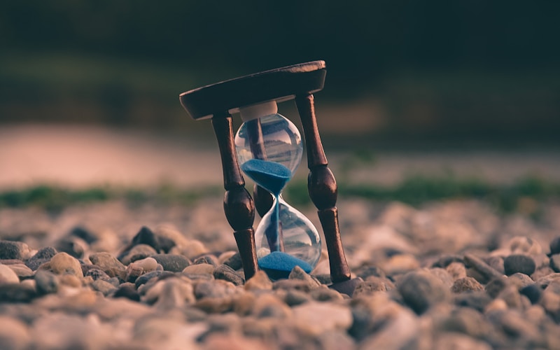 Hourglass on desk