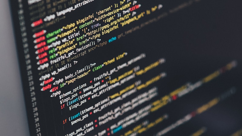 Programming code on screen
